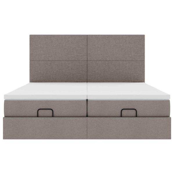 Османска легло с матраци, таупе, 180x200 см, плат