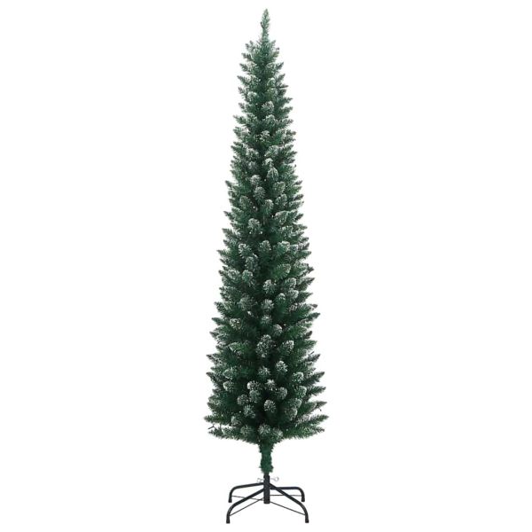 Изкуствена тънка коледна елха, 300 LED, 210 см
