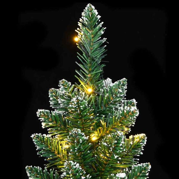 Изкуствена тънка коледна елха, 300 LED, 210 см