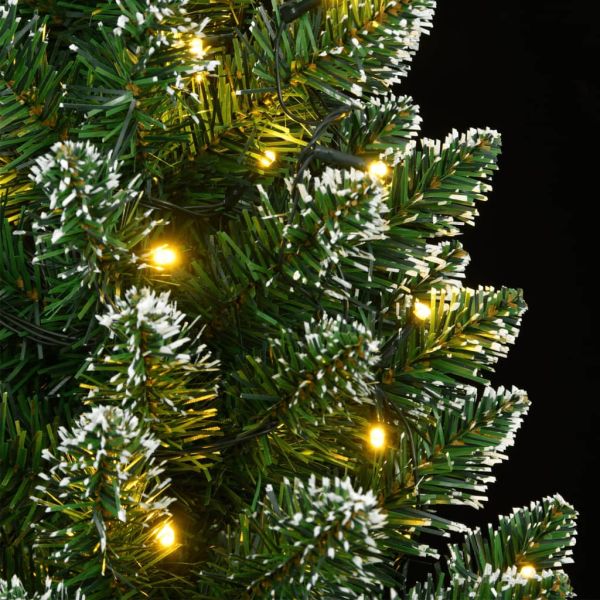 Изкуствена тънка коледна елха, 300 LED, 240 см