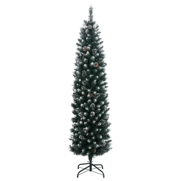Изкуствена тънка коледна елха, 300 LED, 210 см