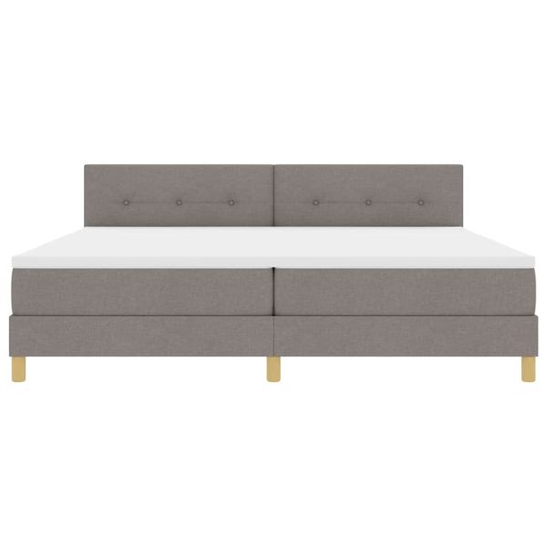 Легло с пружинирана основа с матрак Таупе 200 x 200 cm текстил