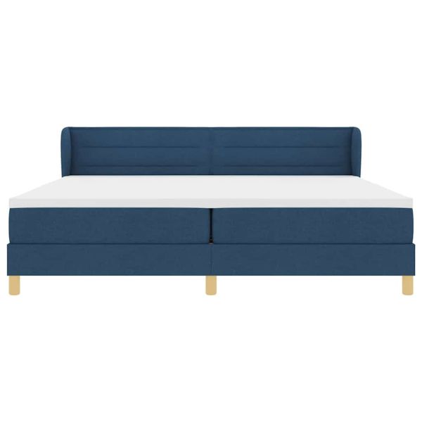 Легло с пружинирана основа с матрак Синьо 200 x 200 cm текстил