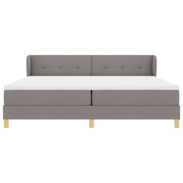 Легло с пружинирана основа с матрак Таупе 200 x 200 cm текстил