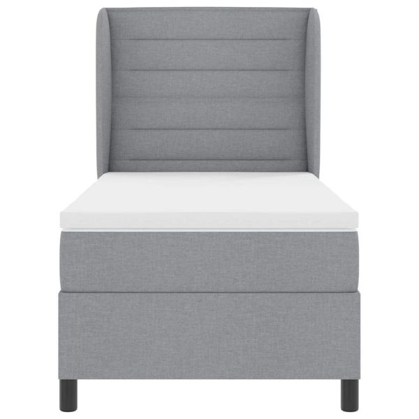 Легло с пружинирана основа Светлосиво 90 x 190 cm текстил