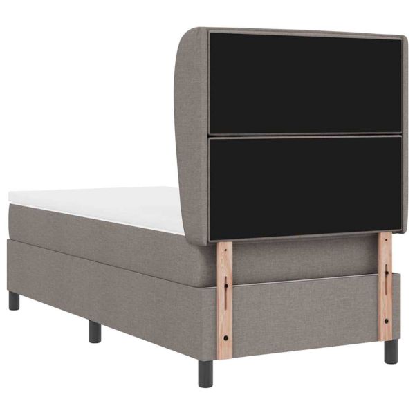 Легло с пружинирана основа с матрак Таупе 90 x 200 cm текстил