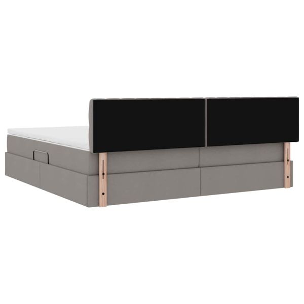 Легло с място за съхранение и матрак Таупе 200 x 200 cm