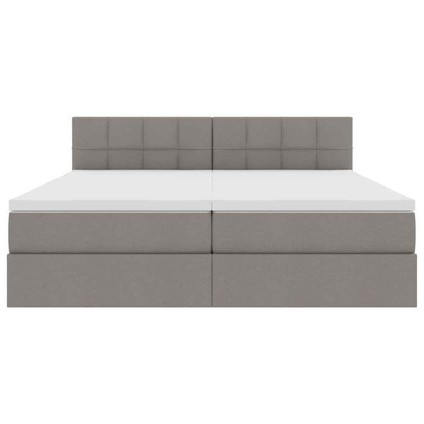 Легло С LED лентисти светлини Таупе 200 x 200 cm текстил