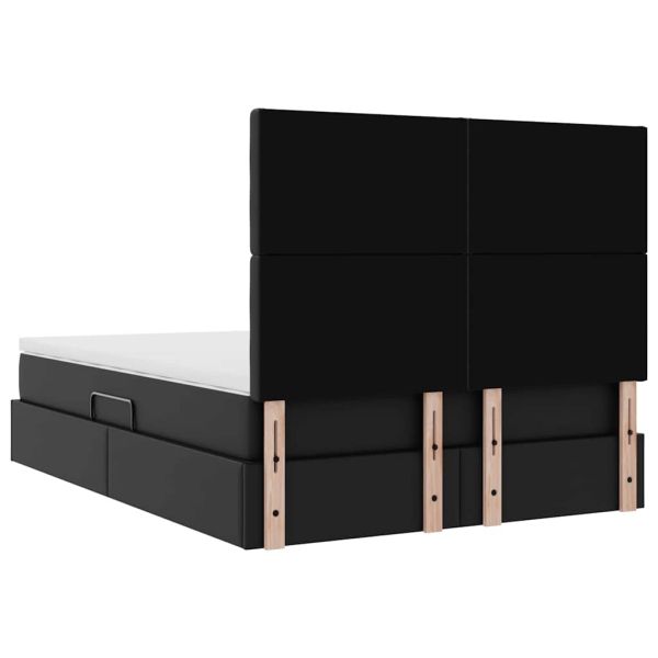 Легло с място за съхранение Черно 140 x 200 cm Изкуствена