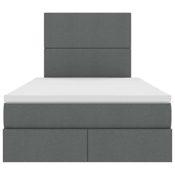 Легло с място за съхранение и матрак Тъмен сив 120 x 190 cm