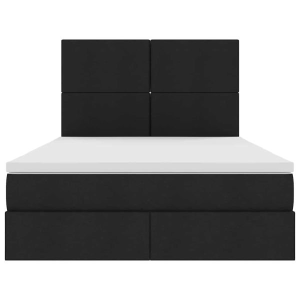 Легло с място за съхранение и матрак Черно 140 x 190 cm