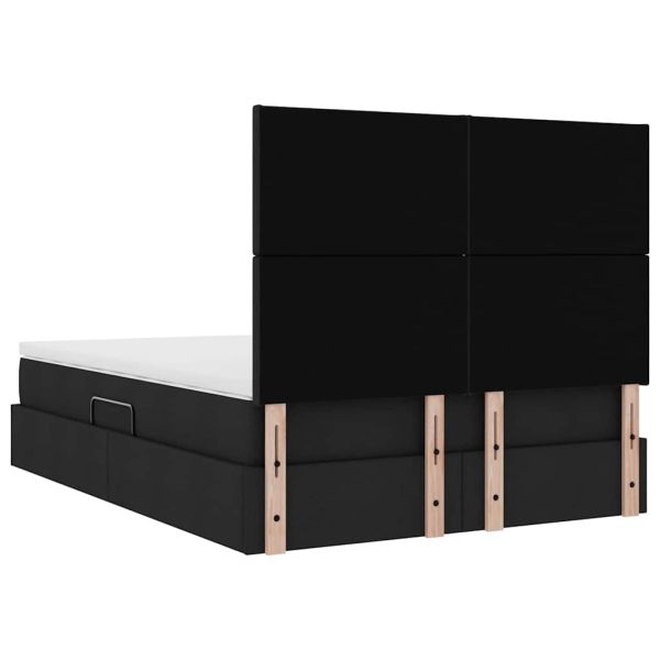 Легло с място за съхранение и матрак Черно 140 x 200 cm
