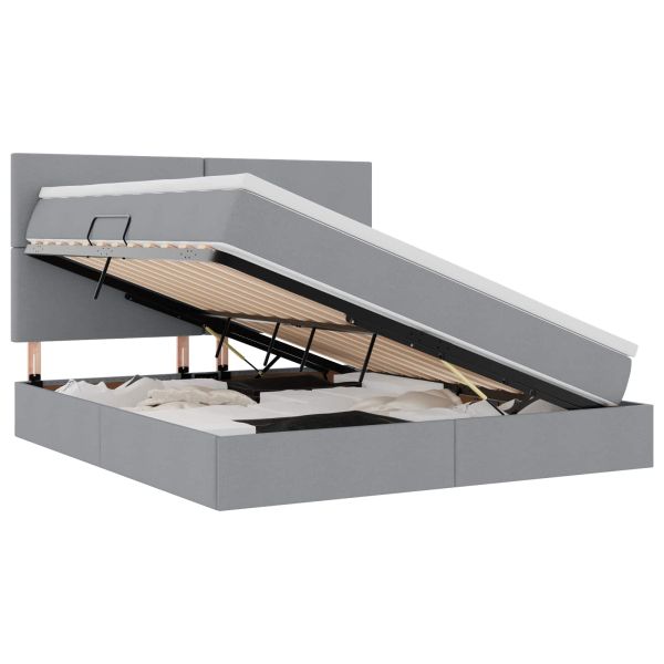 Легло с място за съхранение и матрак Светлосиво 180 x 200 cm