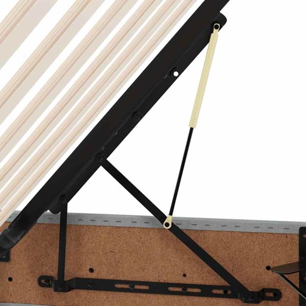 Легло с място за съхранение и матрак Светлосиво 180 x 200 cm