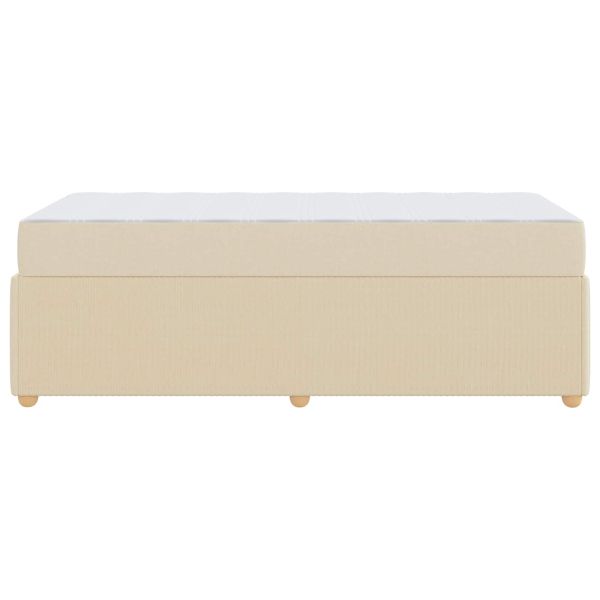 Рамка за легло с матрак Крем 90 x 200 cm текстил