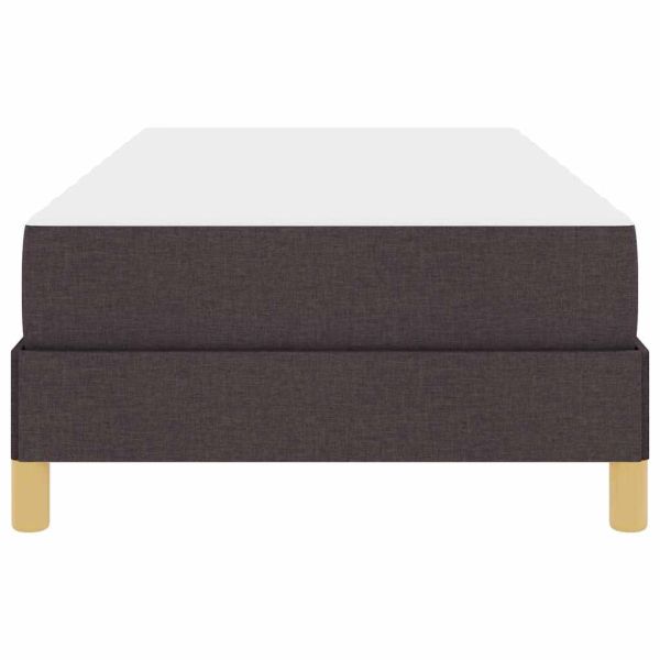 Легло с пружинирана основа Тъмен кафяв 90 x 190 cm текстил