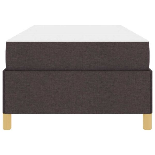 Рамка за легло с матрак Тъмен кафяв 90 x 190 cm текстил