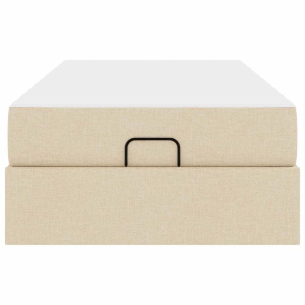 Рамка за легло с матрак с матрак 2 pcs Крем текстил