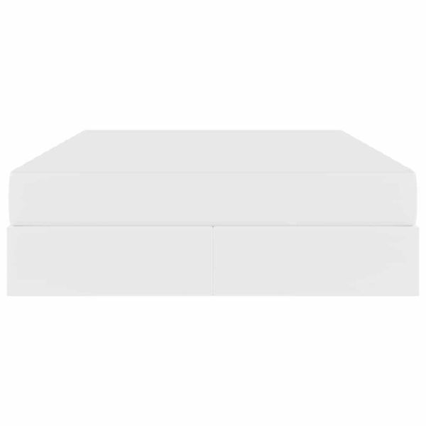 Легло с място за съхранение и матрак с матрак 2 pcs Бяло Кожа