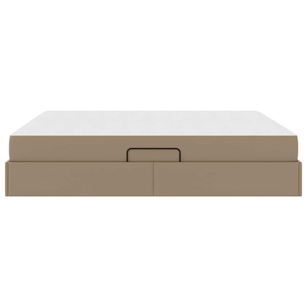 Легло с място за съхранение и матрак 2 pcs Капучино Кожа