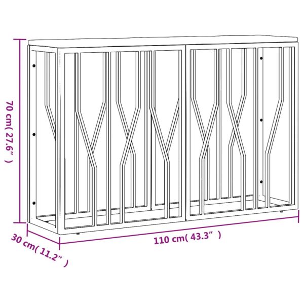 Конзолна маса, неръждаема стомана и регенерирано дърво масив