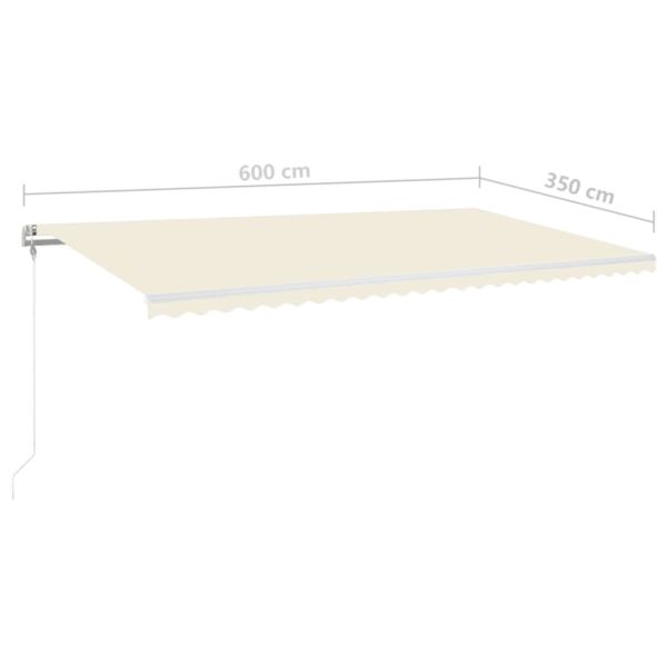 Автоматичен сенник с LED и сензор за вятър 600x350 см кремав