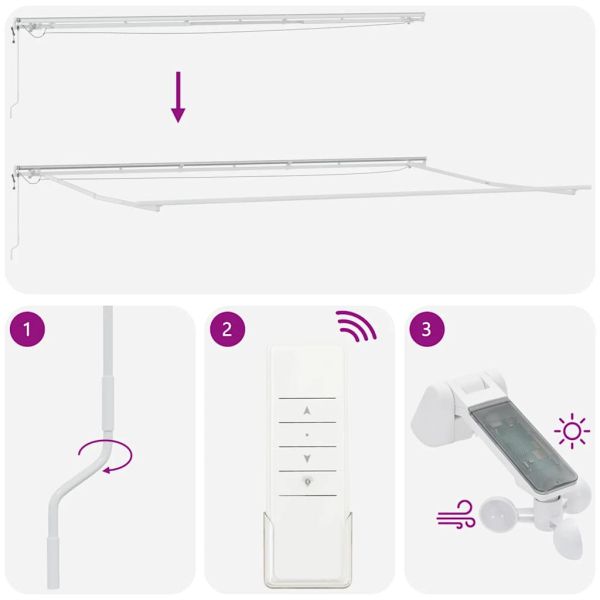 Автоматично прибираща се тента с LED антрацит и бял 600x300 см