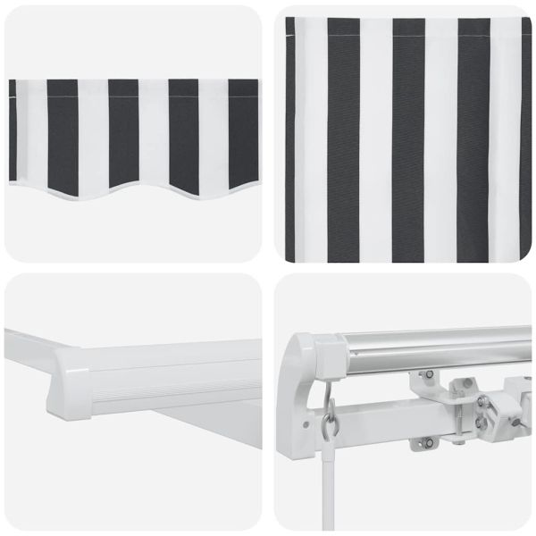 Ръчно прибираща се тента, антрацит и бял, 600x300 см