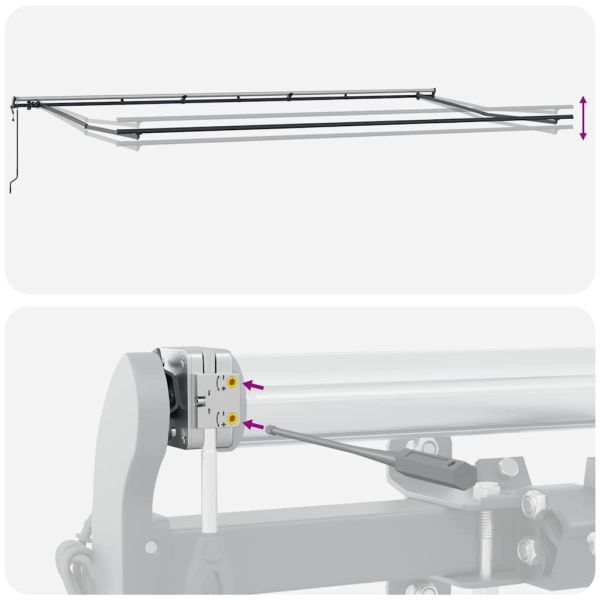 Автоматично прибираща се тента, антрацит и бял, 600x300 см