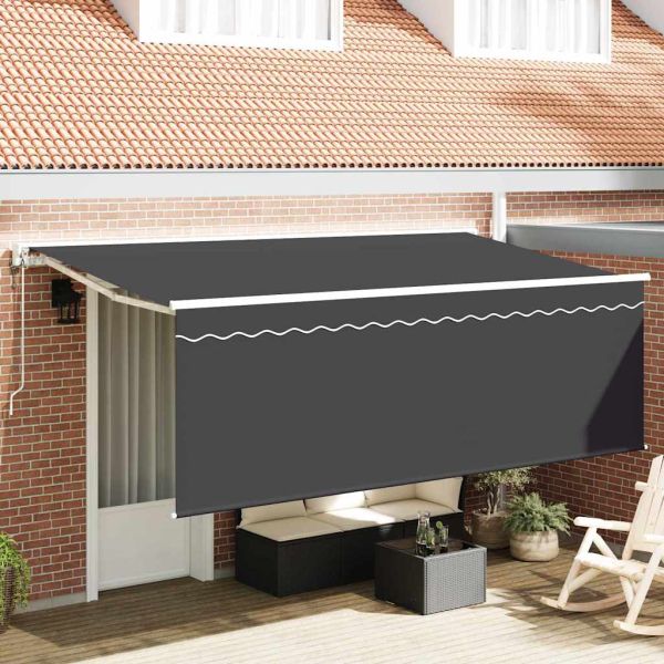 Сгъваем навес Антрацит 350 x 200 cm Полиестер и алуминий