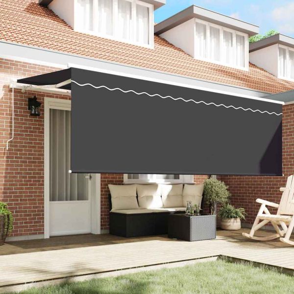 Сгъваем навес Антрацит 350 x 200 cm Полиестер и алуминий