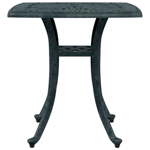 Градинска маса, зелена, 53x53x53 см, лят алуминий