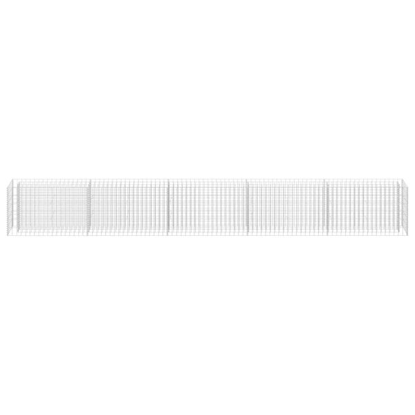 Габион повдигната леха, поцинкована стомана, 450x30x60 cм