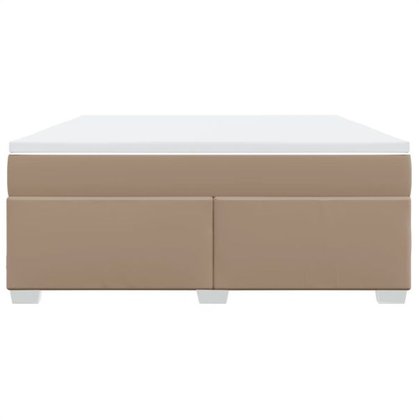 Боксспринг легло с матрак, капучино, 180x200см, изкуствена кожа