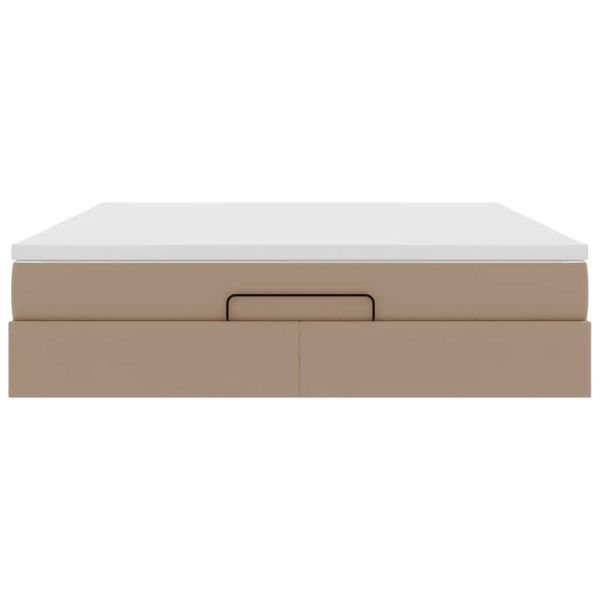 Османска легло с матрак, капучино, 180x200 см, изкуствена кожа