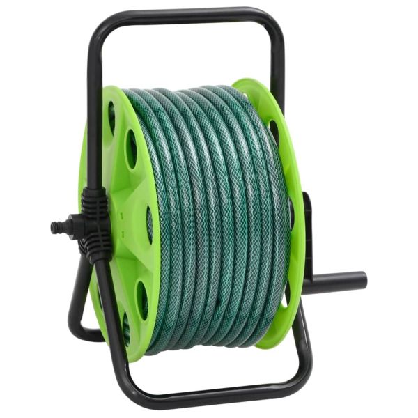 Свободностояща макара за маркуч с 30 м зелен маркуч PVC