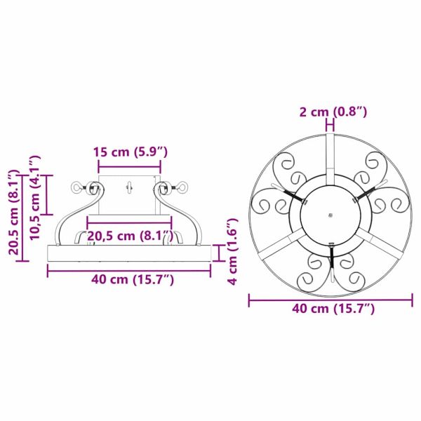 Статив за коледно дърво Античен мед 40 x 40 x 20.5 см Стомана