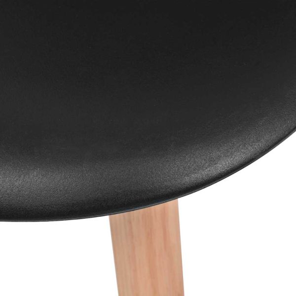 Трапезни столове, 2 бр, черни, пластмаса