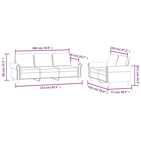 Комплект дивани от 2 части с възглавници, тъмнозелен, кадифе
