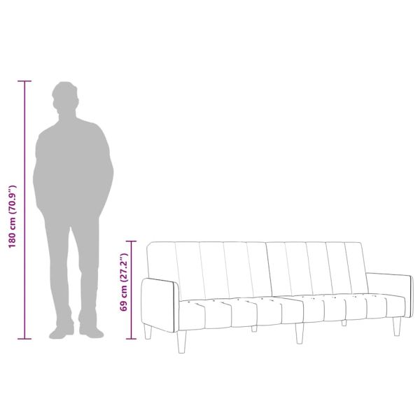 2-местно разтегателно канапе, жълто, кадифе