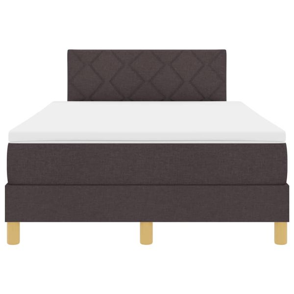 Легло с пружинирана основа Тъмен кафяв 120 x 190 cm текстил