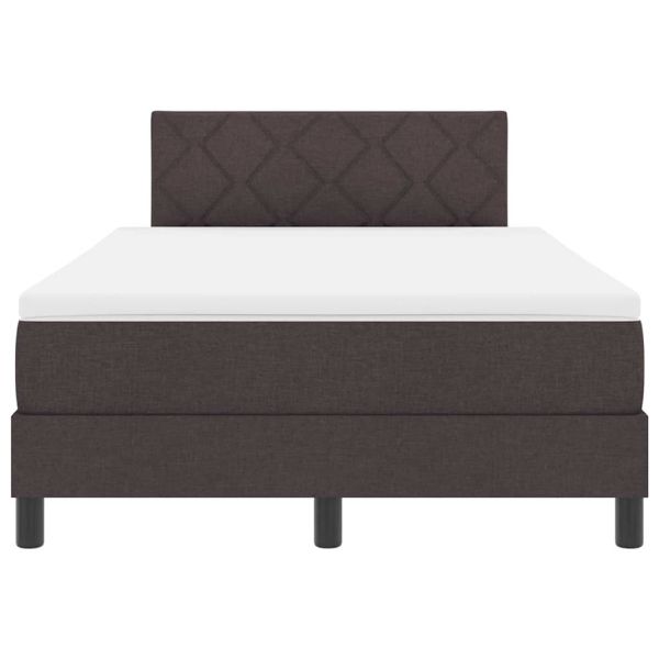 Легло с пружинирана основа Тъмен кафяв 120 x 190 cm текстил