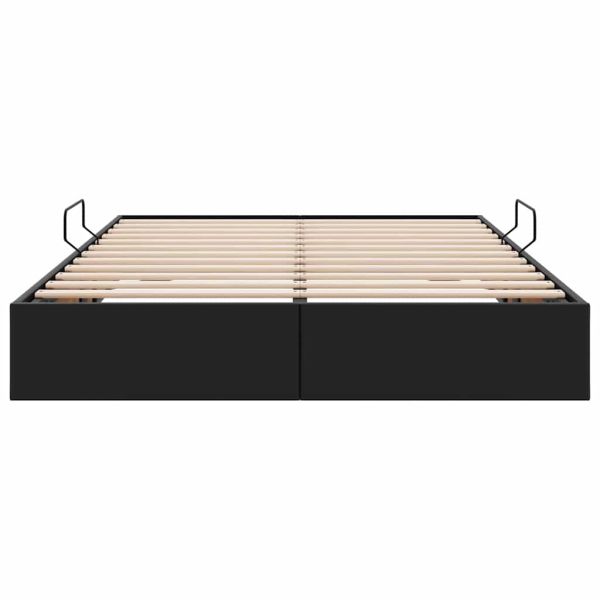 Легло с място за съхранение Черно 135 x 190 cm Изкуствена