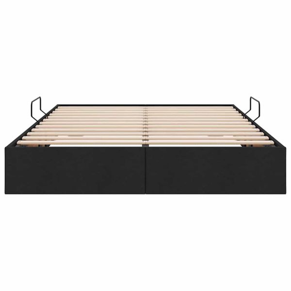 Легло с място за съхранение с матрак Черно 135 x 190 cm текстил