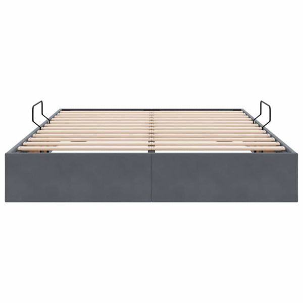 Легло с място за съхранение Тъмен сив 135 x 190 cm Кадифе