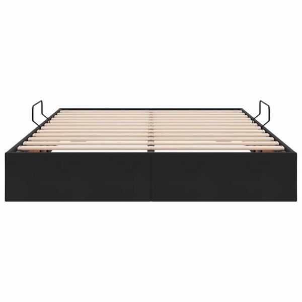 Легло с място за съхранение с матрак Черно 135 x 190 cm Кадифе