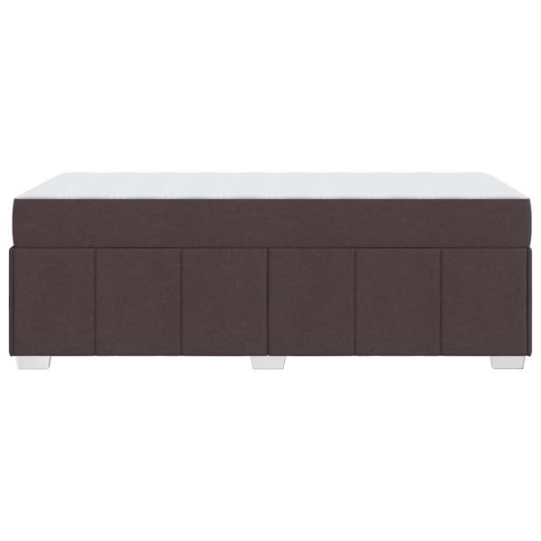 Рамка за легло с матрак Тъмен кафяв 120 x 190 cm текстил