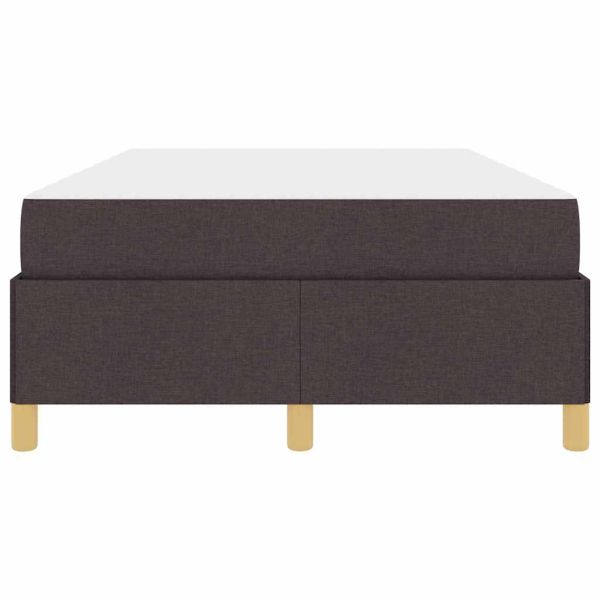 Рамка за легло с матрак Тъмен кафяв 120 x 190 cm текстил