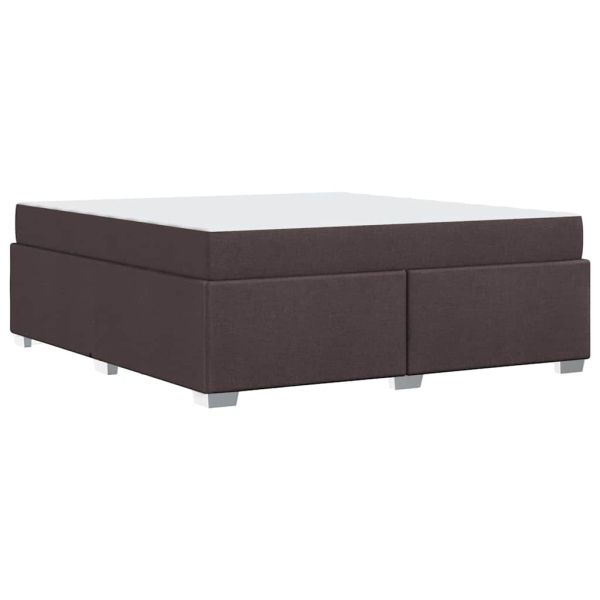 Рамка за легло с матрак Тъмен кафяв 180 x 200 cm текстил