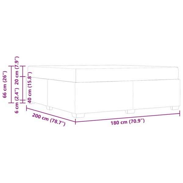 Рамка за легло с матрак Тъмен кафяв 180 x 200 cm текстил